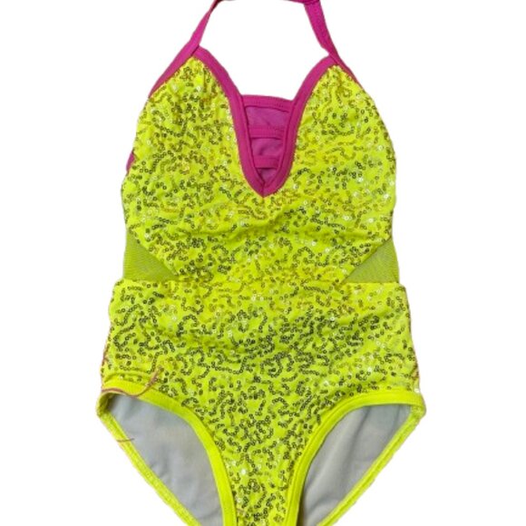 Yellow Feather Leotard - Picture 2 of 4